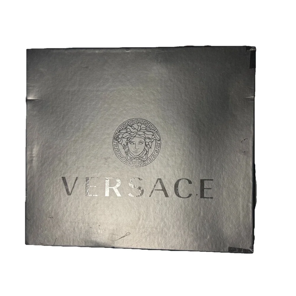 Versace Medusa High Top Sneakers Black Leather Strap Men's IT‎ 40 US 8 New